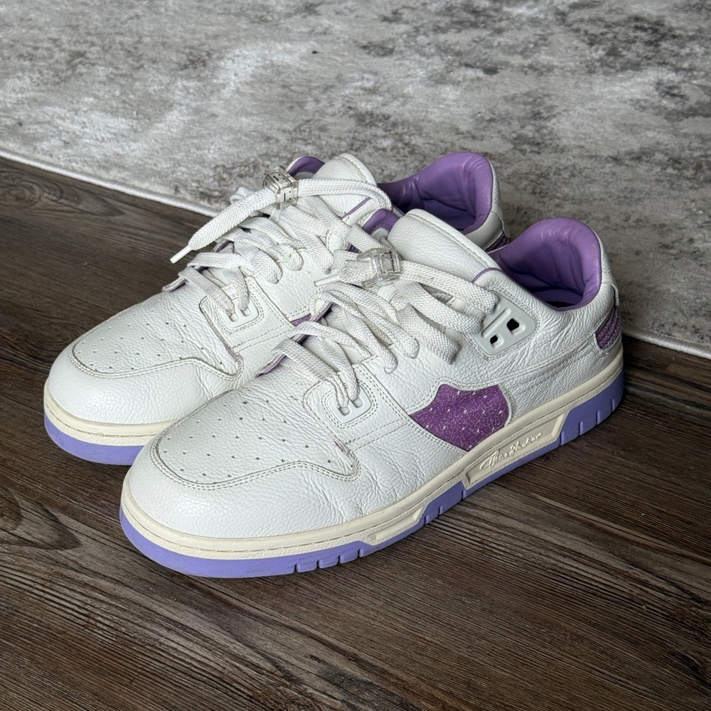 Acne White and Purple Trainers